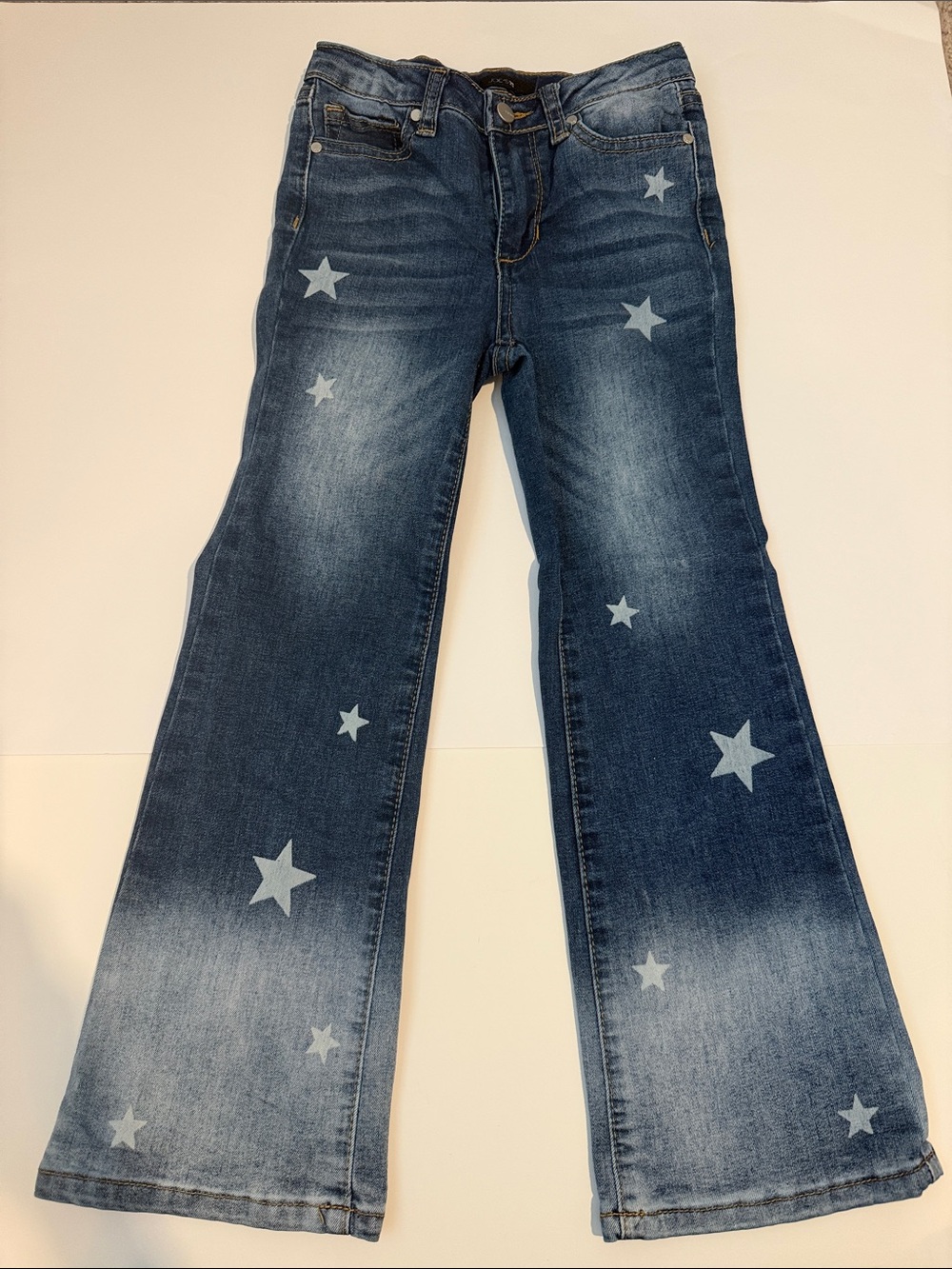 Joe's Jeans Dark Blue Star-Print Flare Jeans